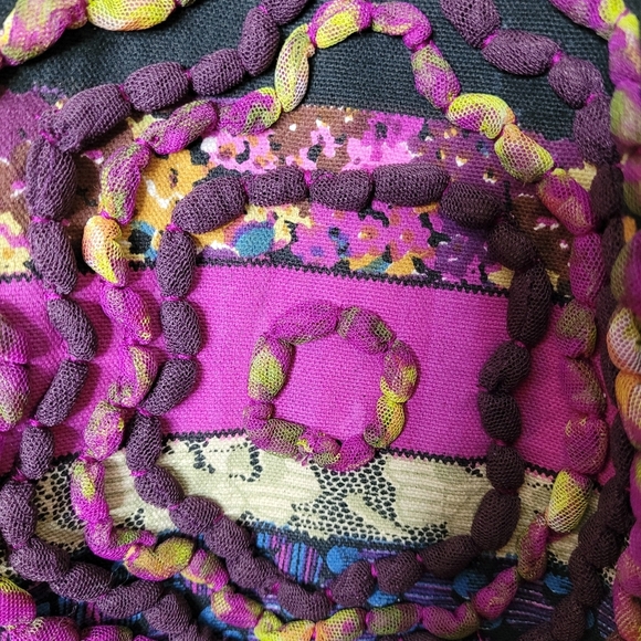 Choices Artsy Patchwork Jacket M Multicolor Striped Cotton Statement - Picture 4 of 9